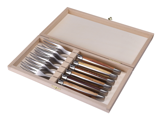 Set-of-6-Laguiole-Klasse-G-Avantage-forks-assorted-wood
