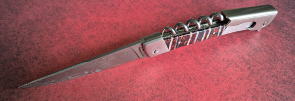 Saint Vincent wine-opener knife, red mammoth molar